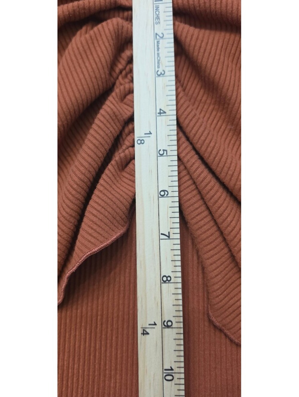 Altered State Rust Ribbed Ruched Tie-Front Cropped Top Size Medium - Picture 6 of 6